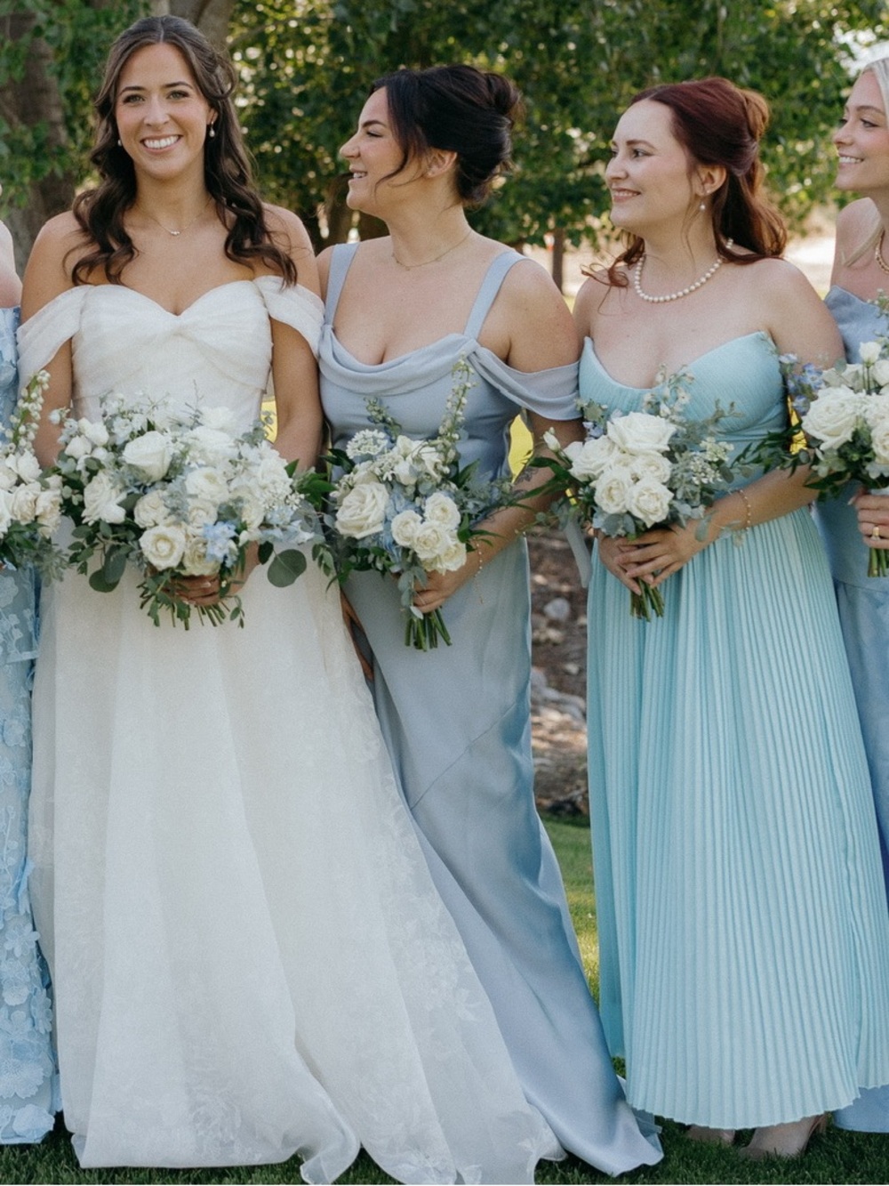 Show Me Your MuMu Satin Bella Maxi Dress in Steel Blue - Picture 5 of 12